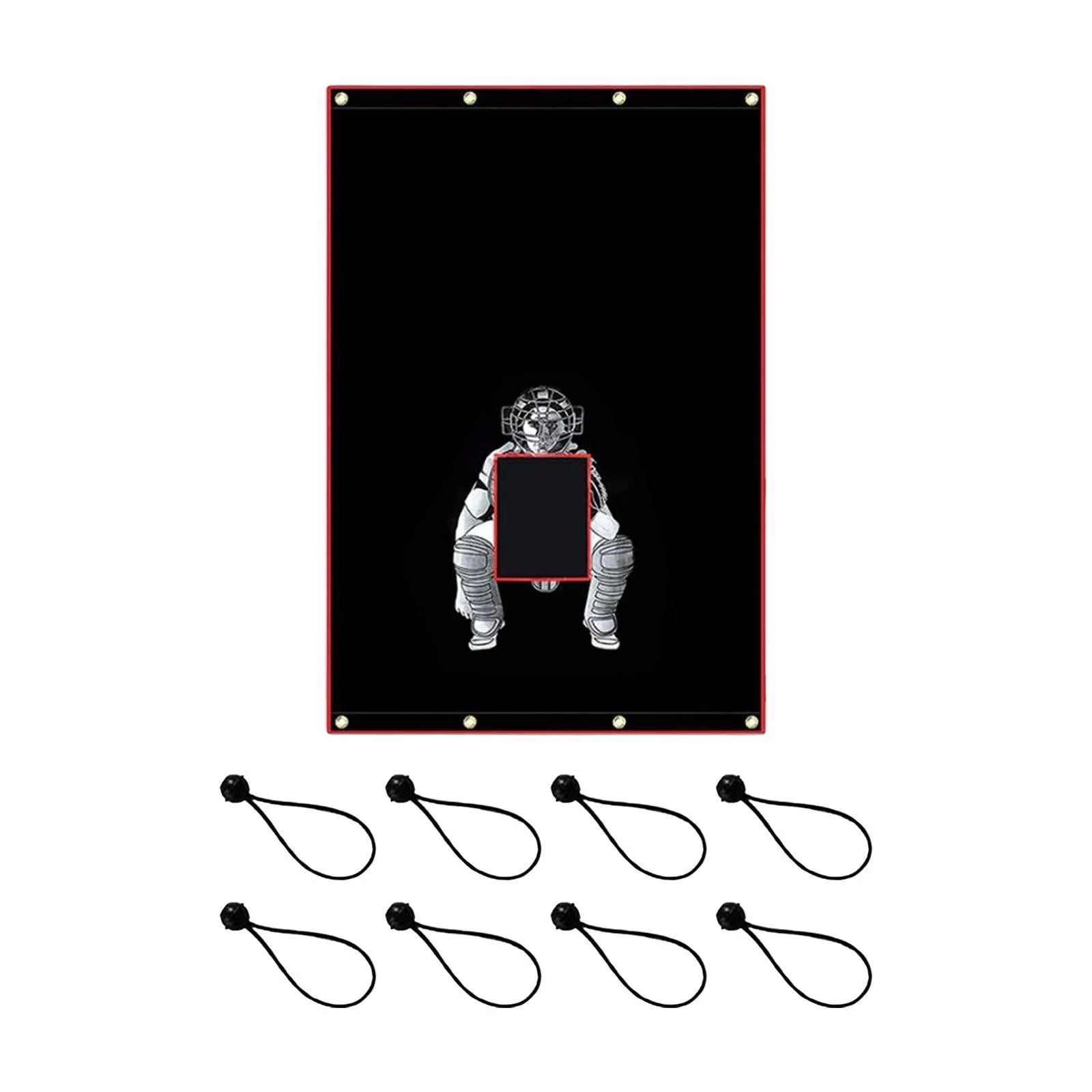 Batting Cage Backstop Mat Portable Strike Cage Catcher Baseball Backstop Batting Cage Strike Zone for Baseball Pitcher Hitting School Indoor 183cmx122cm