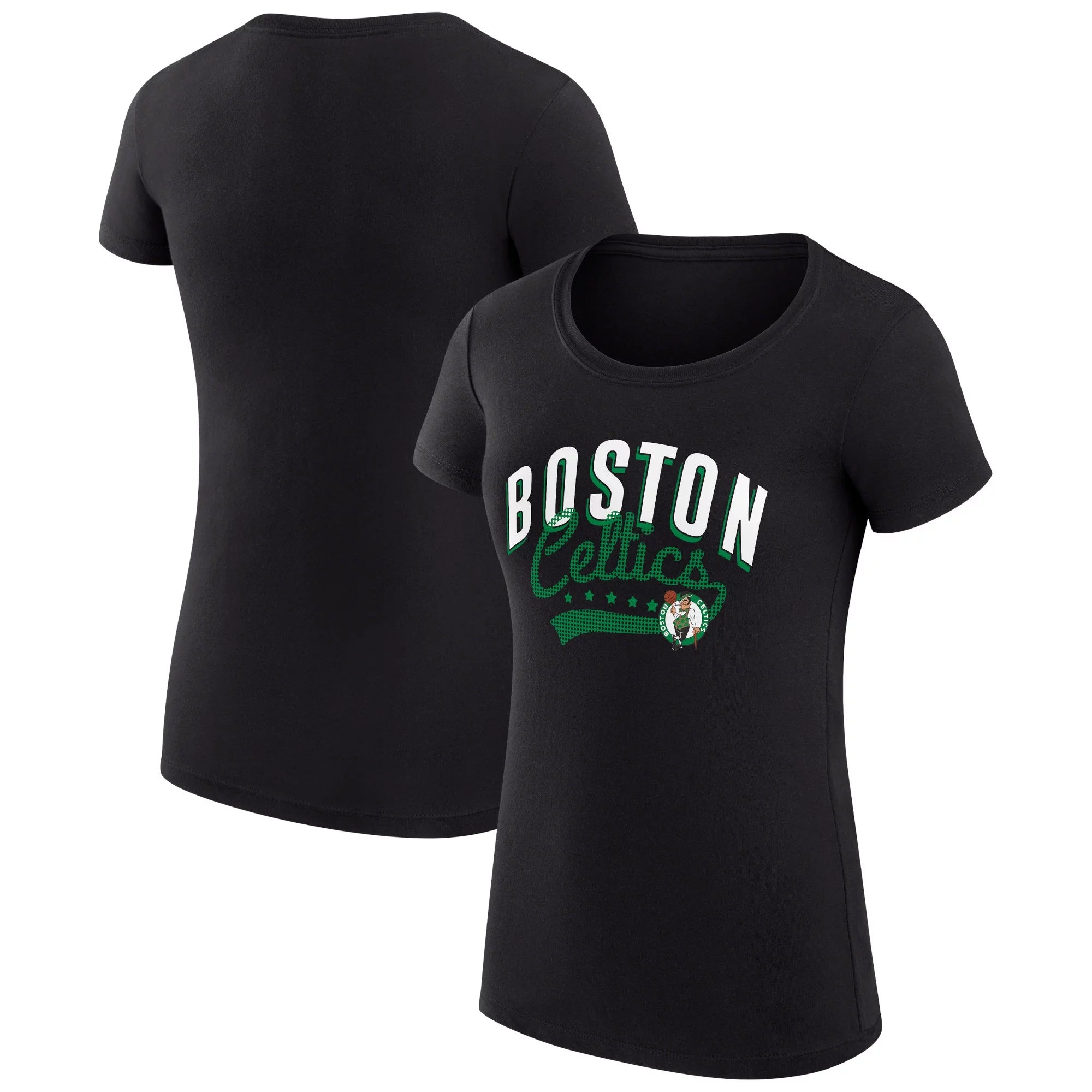 Women's G-III 4Her by Carl Banks  Black Boston Celtics Filigree Logo Fitted T-Shirt