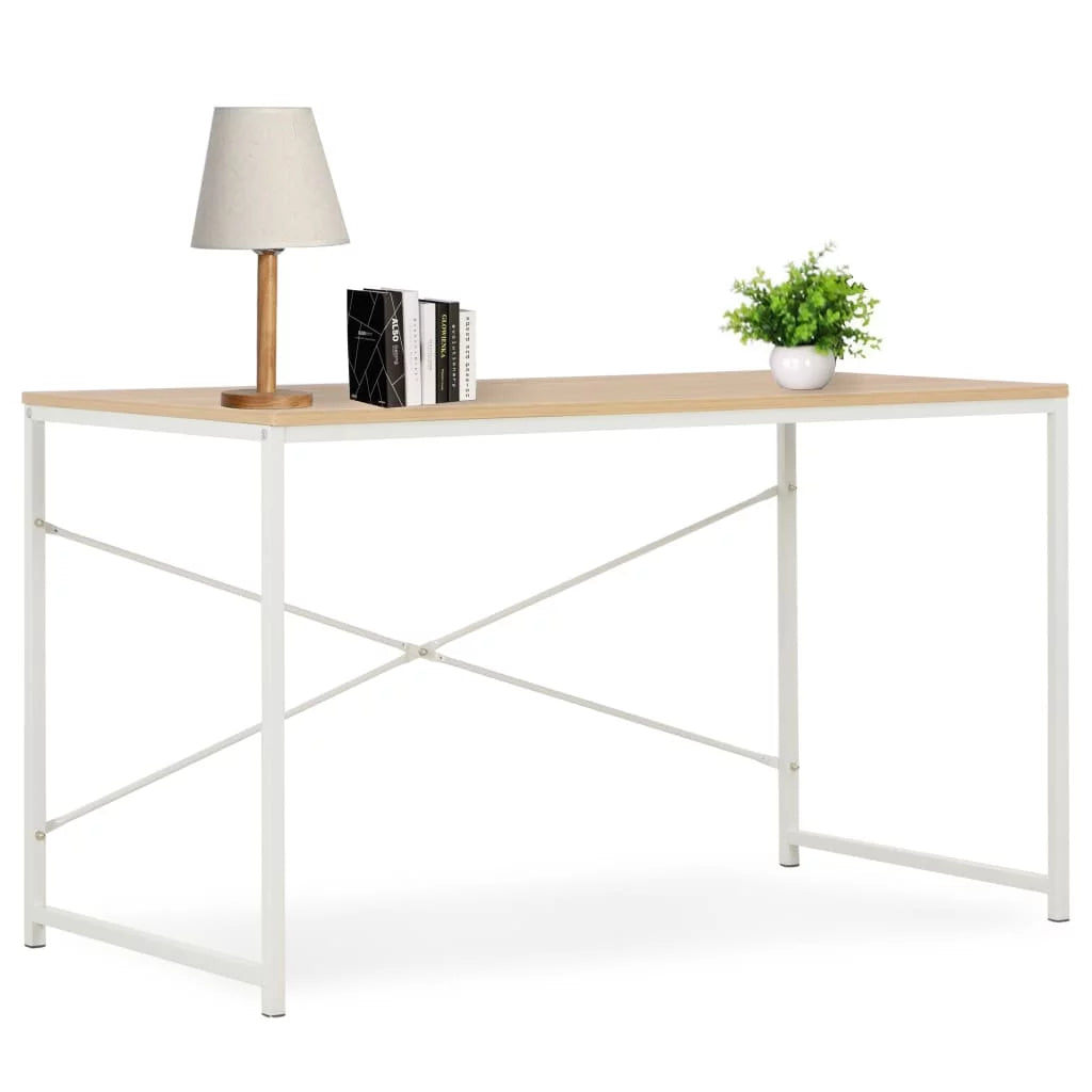 Computer Desk White and Oak 47.2x23.6x27.6