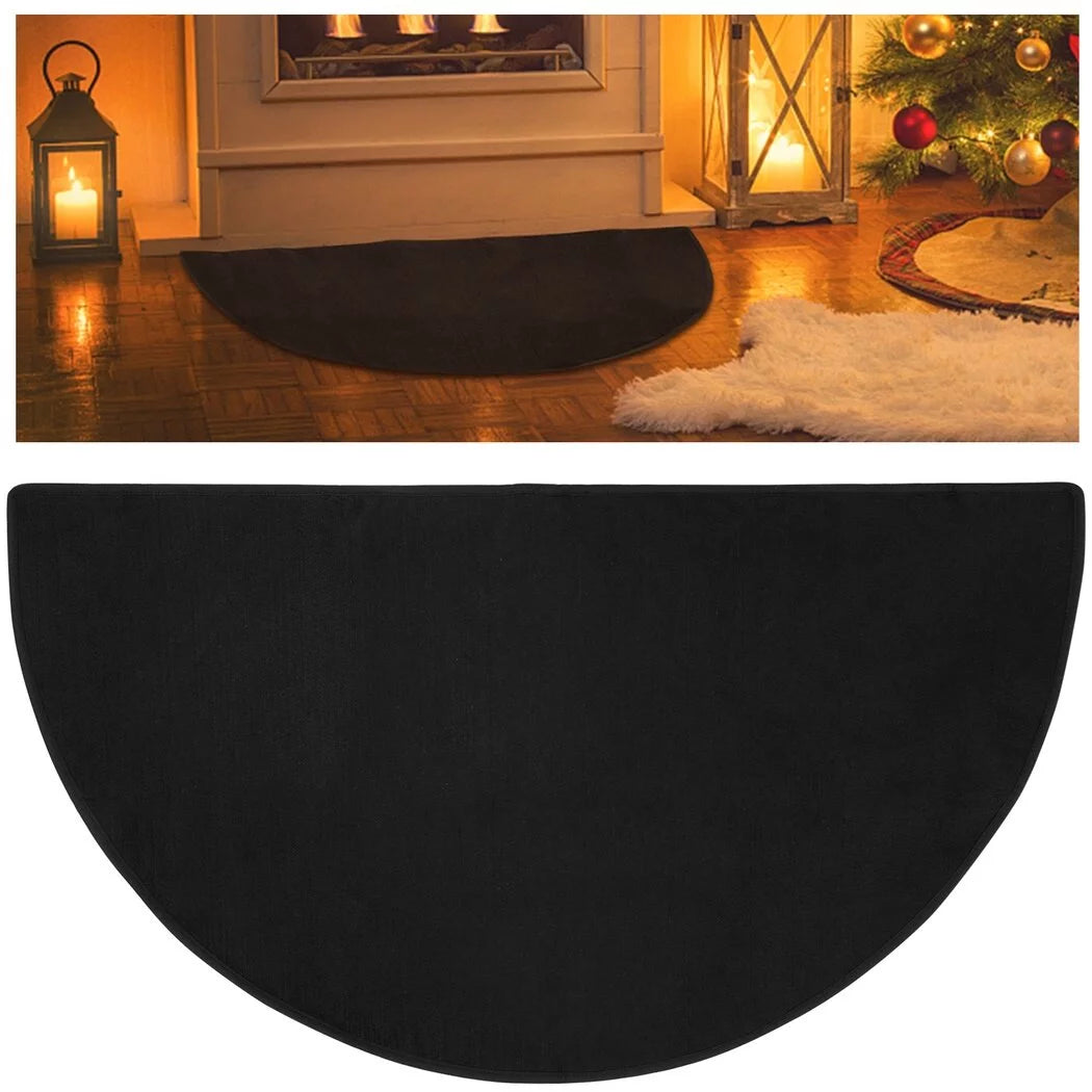 Half Round Fireproof Fireplace Mat, Fireplace Hearth Rug 24 x 41.7, Double-layer Fireplace Hearth Area Rug, Fire Retardant Carpet for Fireplaces, Kitchens, Camping Trips, Barbecues