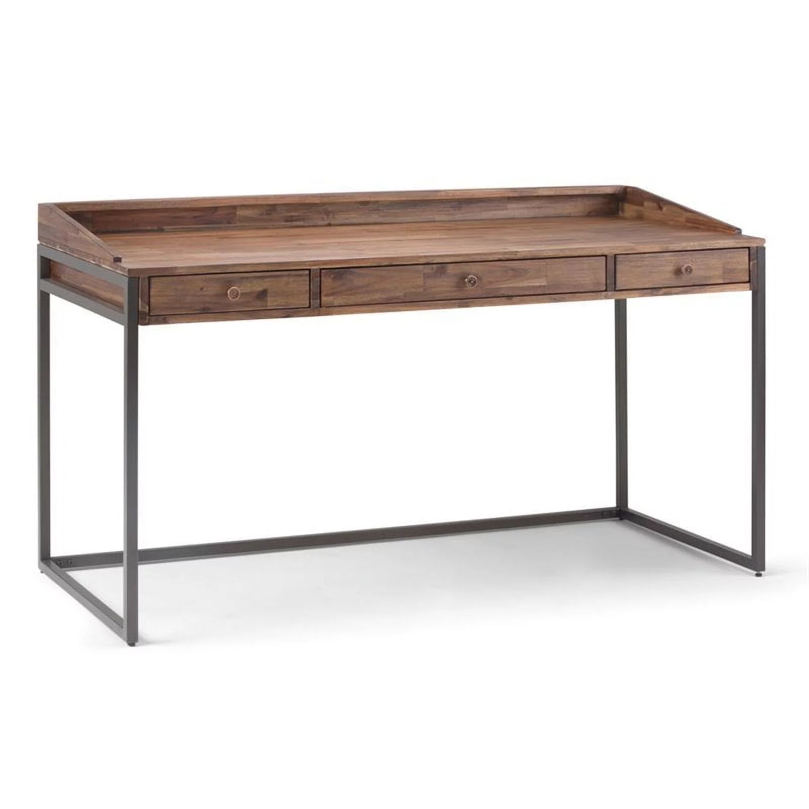 Scranton & Co Solid Wood Computer Desk in Rustic Natural Aged Brown
