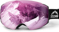 Stomp Ski Goggles PRO - Frameless, Interchangeable Lens 100% UV400 Protection Snow Goggles for Men & Women (Pink)