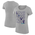 Women's G-III 4Her by Carl Banks Heather Gray Charlotte Hornets Basketball Love Fitted T-Shirt
