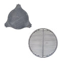 Titan Great Outdoors Dual Sided Cast Iron Grill Grate and Cast Iron Plate Setter, Fits BGE and Kamado Joe, Heat Retention Cooking
