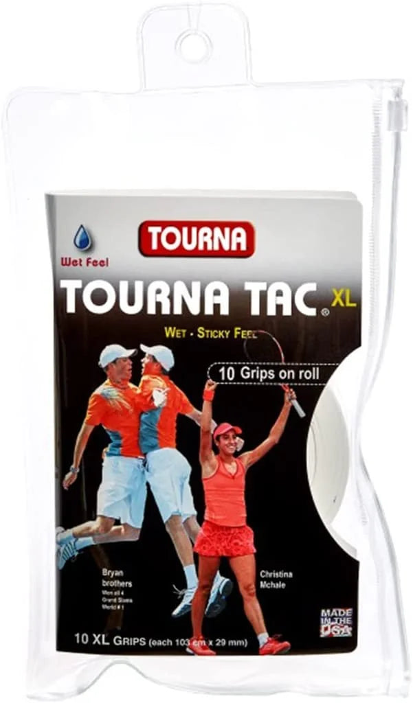 Tourna Tac 10 Pack Tacky Feel Tennis Grip, White