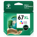 Greensk Color Ink 67 Replacement for HP 67XL Color Ink Cartridge to Use with Envy 6000 6055 6052 6058 6075 Envy Pro 6400 6455 6452 6458 DeskJet 1255 2732 2752 2755 4140 4152 4155  (1 Pack)