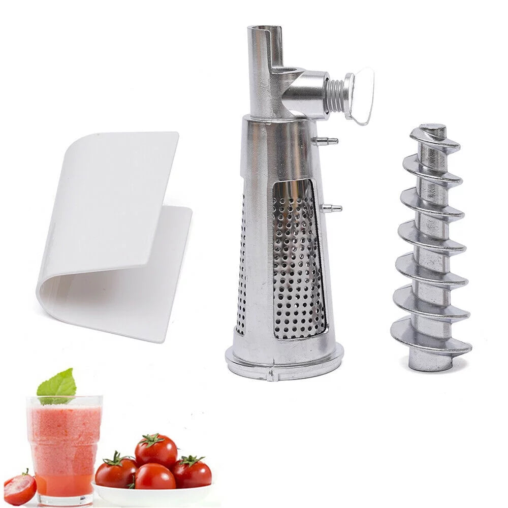 Meat Grinder Attachment for Kitchen Mixers, Tomato Juicer Strainer Screw Shaft Filter Sleeve Baffle Accessories Durable Metal Food Grinder Accessories