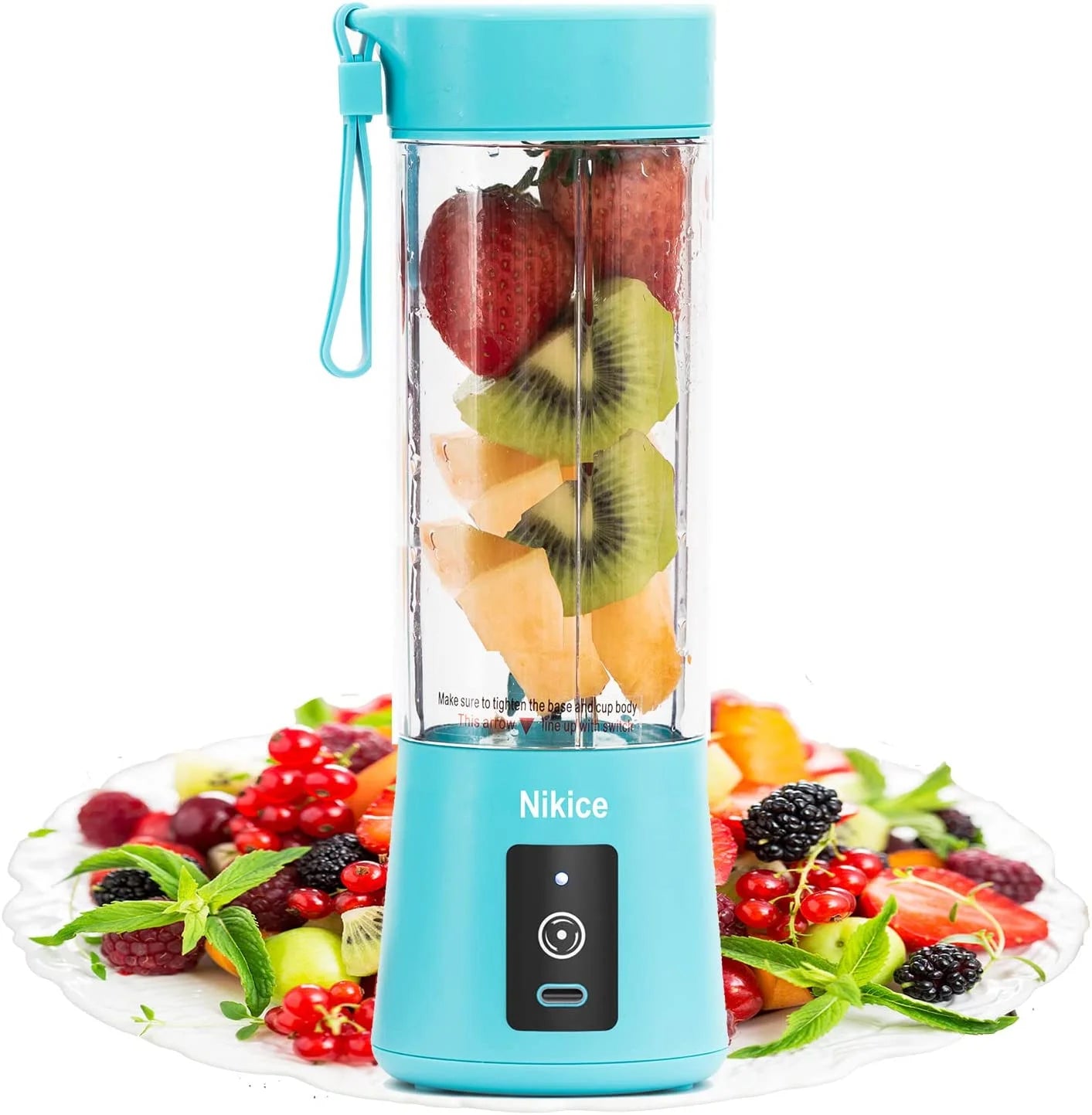 Portable Blender,Personal Size Blender Juicer Cup,Smoothies and Shakes Blender,Handheld Fruit Machine,Blender Mixer Home (blue)