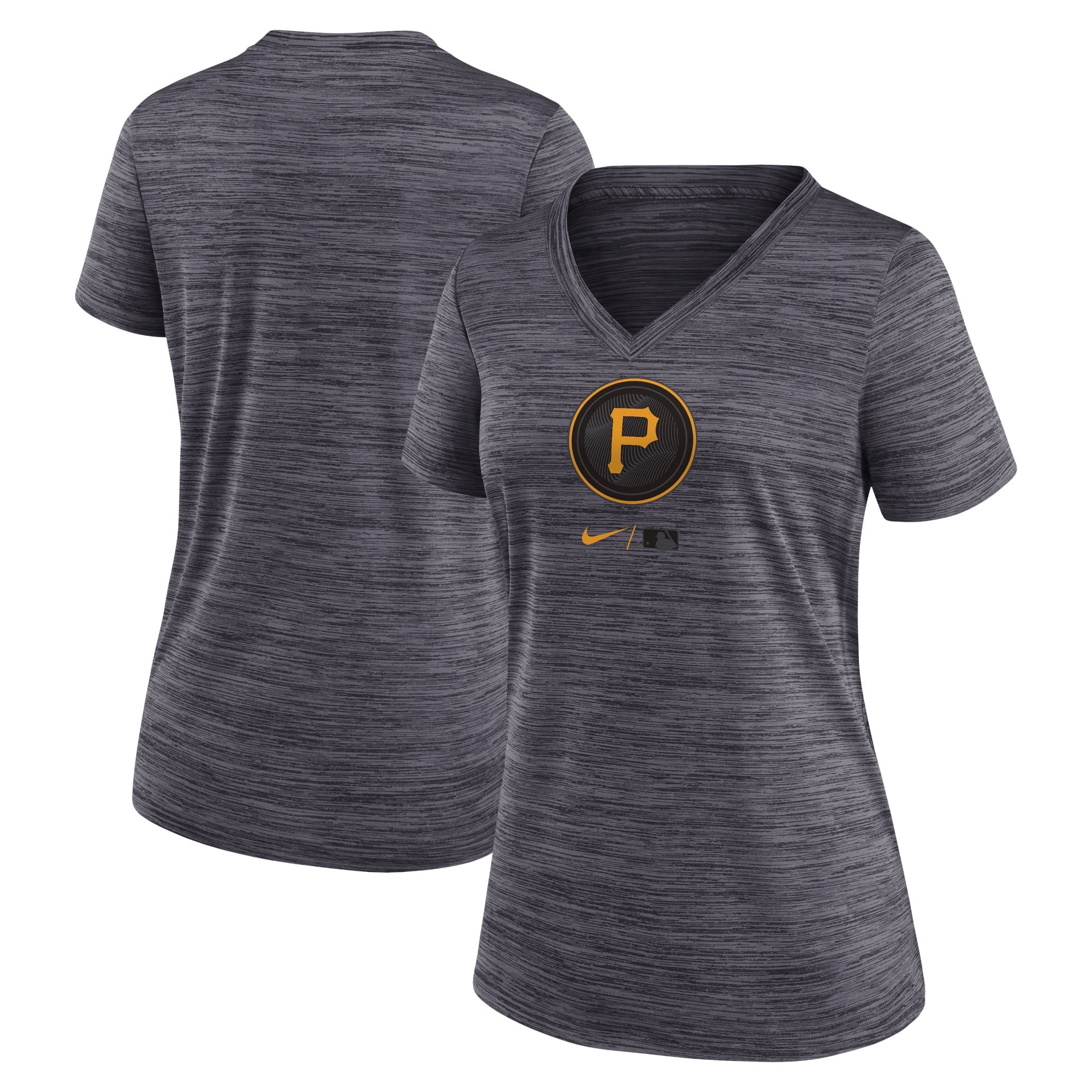 Women's Nike  Black Pittsburgh Pirates City Connect Velocity Practice Performance V-Neck T-Shirt