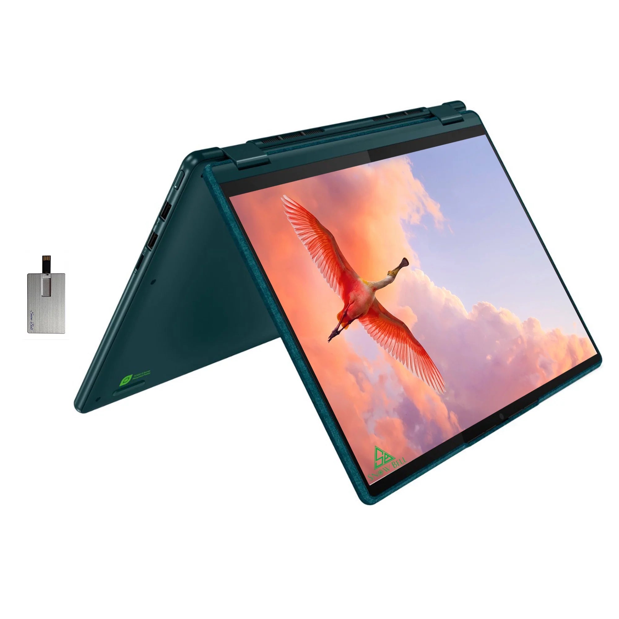 2023 Lenovo Yoga 6 2-in-1 360¡ã 13.3 WUXGA TouchScreen Laptop, AMD Ryzen 5 5500U, 8GB RAM, 256GB PCIe SSD, Backlit keyboard, Fingerprint reader, Win 11, Dark Teal, 32GB SnowBell USB Card