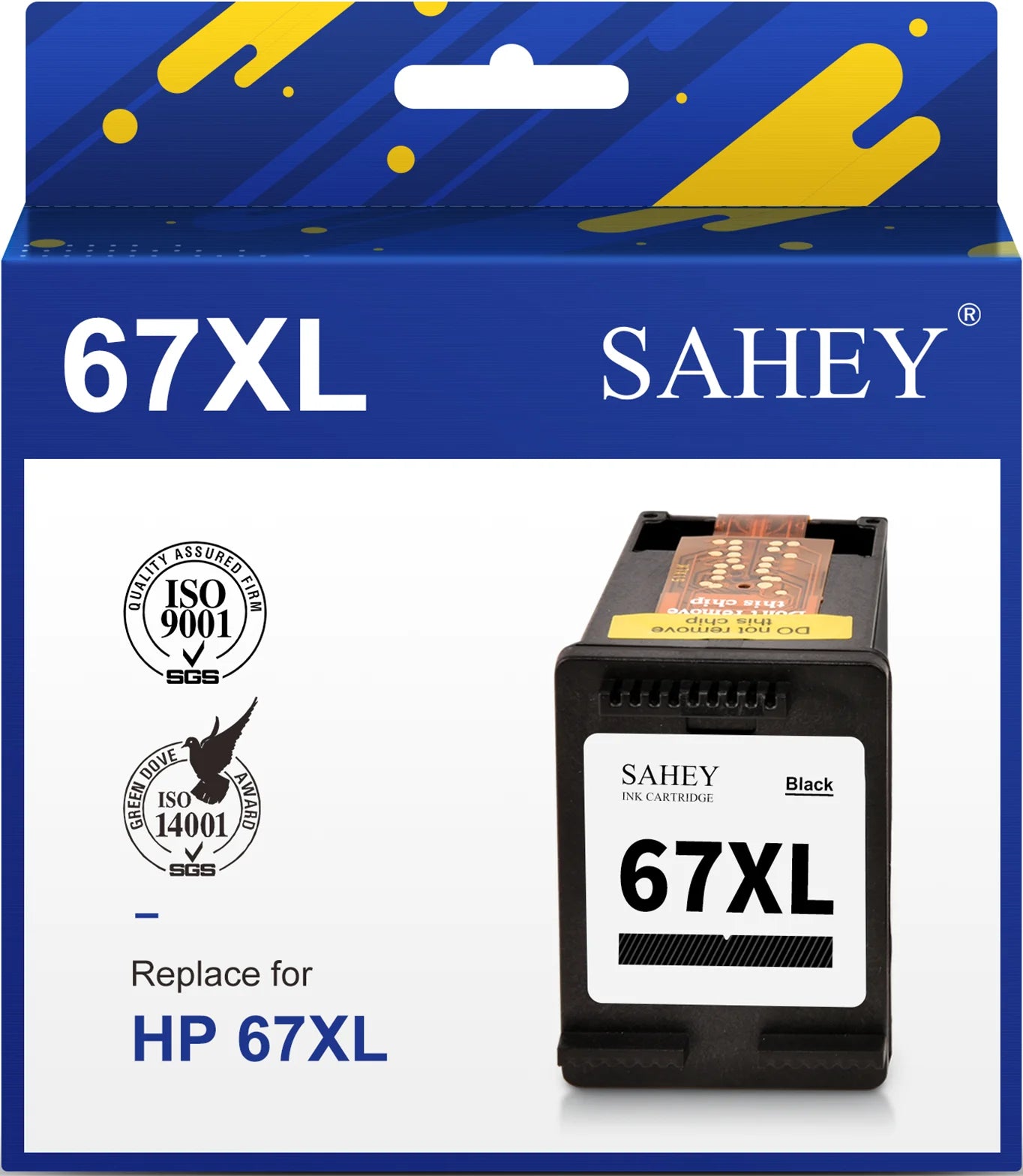 67XL Ink Cartridge for HP 67 Black Ink Cartridge High Yield  for Hp Deskjet 2700 2700e 2752 2752e 2742e 2755 2755e 4100 4100e 4152e 4155 4155e Envy 6000 6055e 6055 6400 6455e Printer 1pcs