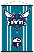 NBA Charlotte Hornets - Logo 20 Wall Poster with Wooden Magnetic Frame, 22.375 x 34