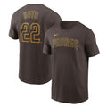 Men's Nike Juan Soto Brown San Diego Padres Name & Number T-Shirt