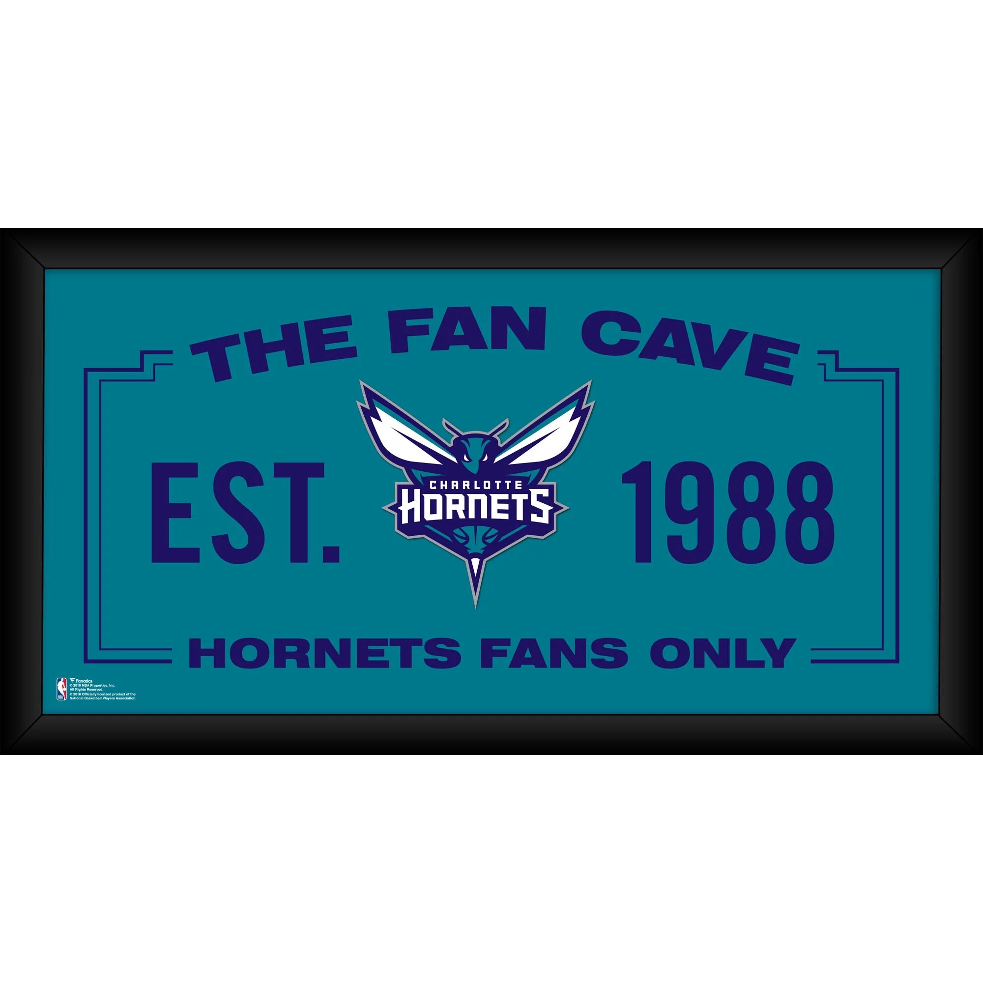 Charlotte Hornets Framed 10 x 20 Fan Cave Collage