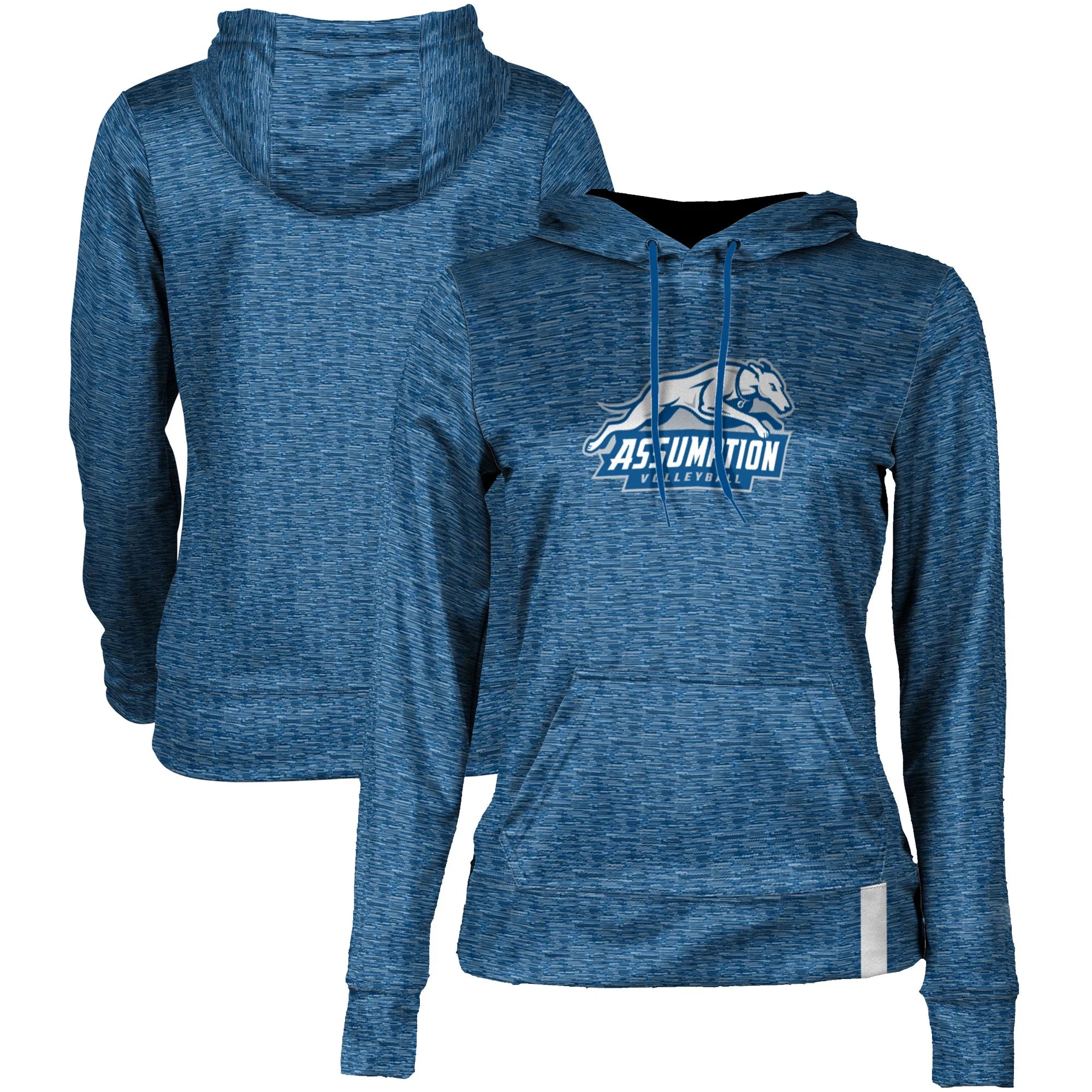 Women's ProSphere  Blue Assumption Greyhounds Volleyball Logo Pullover Hoodie