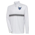 Men's Antigua Heather Gray/Black Charlotte Hornets Bullseye Quarter-Zip Pullover Top