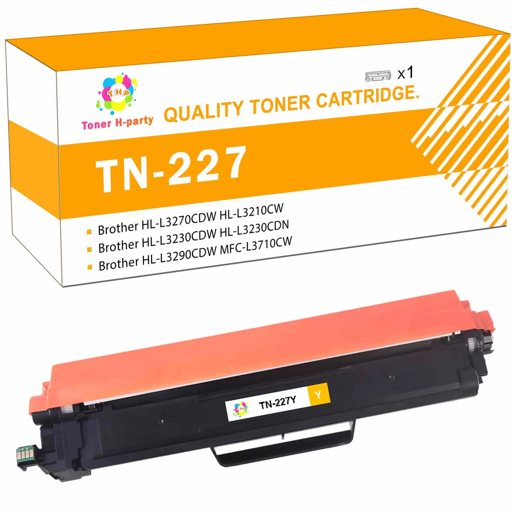 Toner H-Party (With Chip) 1-Pack Compatible Toner Cartridge for Brother TN-227 TN-227Y MFC-L3750CDW HL-L3210CW HL-L3290CD HL-L3230CDW Printer Ink (Yellow)