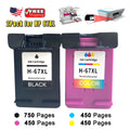 67XL Toner Cartridges for HP Deskjet 2700e 2755e 2752e 2742e Envy 6055 6000 Envy Pro 6455 6452 Deskjet Plus 4155 4152 Printer Replacement Ink