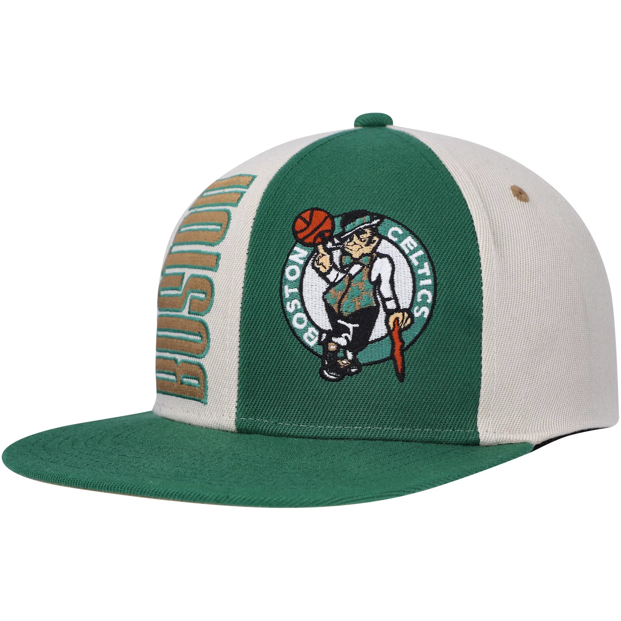 Men's Mitchell & Ness Cream Boston Celtics Hardwood Classics Pop Snapback Hat - OSFA