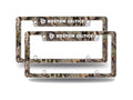 Boston NBA Celtics Chrome Metal (Set of 2) License Plate Frames with Bold Mossy Oak Camouflaged Camo Design