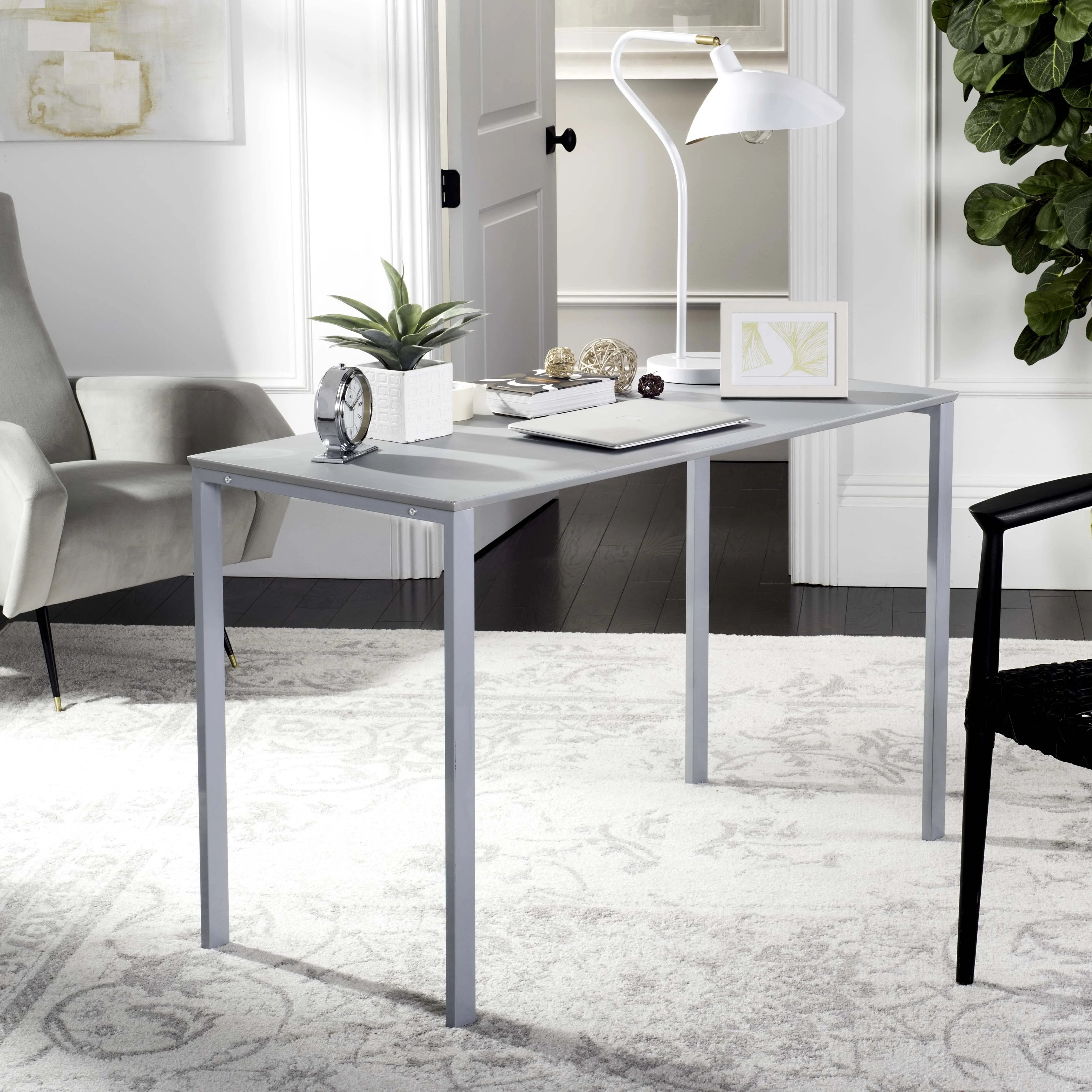 SAFAVIEH Dalit 47 Modern Glam Solid Writing Desk, Grey