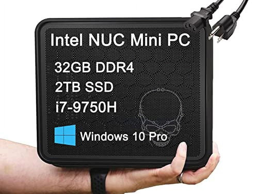 Intel NUC 9 NUC9i7QNX (Intel 6-Core i7-9750H, 32GB RAM, 2TB PCIe SSD, 2 x Thunderbolt, WiFi 6, HDMI, Win 10 Pro) Ghost Skull Canyon Extreme Gaming Box Elite Mini Tiny Business Desktop, 3-year warranty