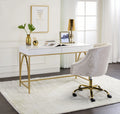 CoSoTower Desk, White High Gloss & Gold 92660