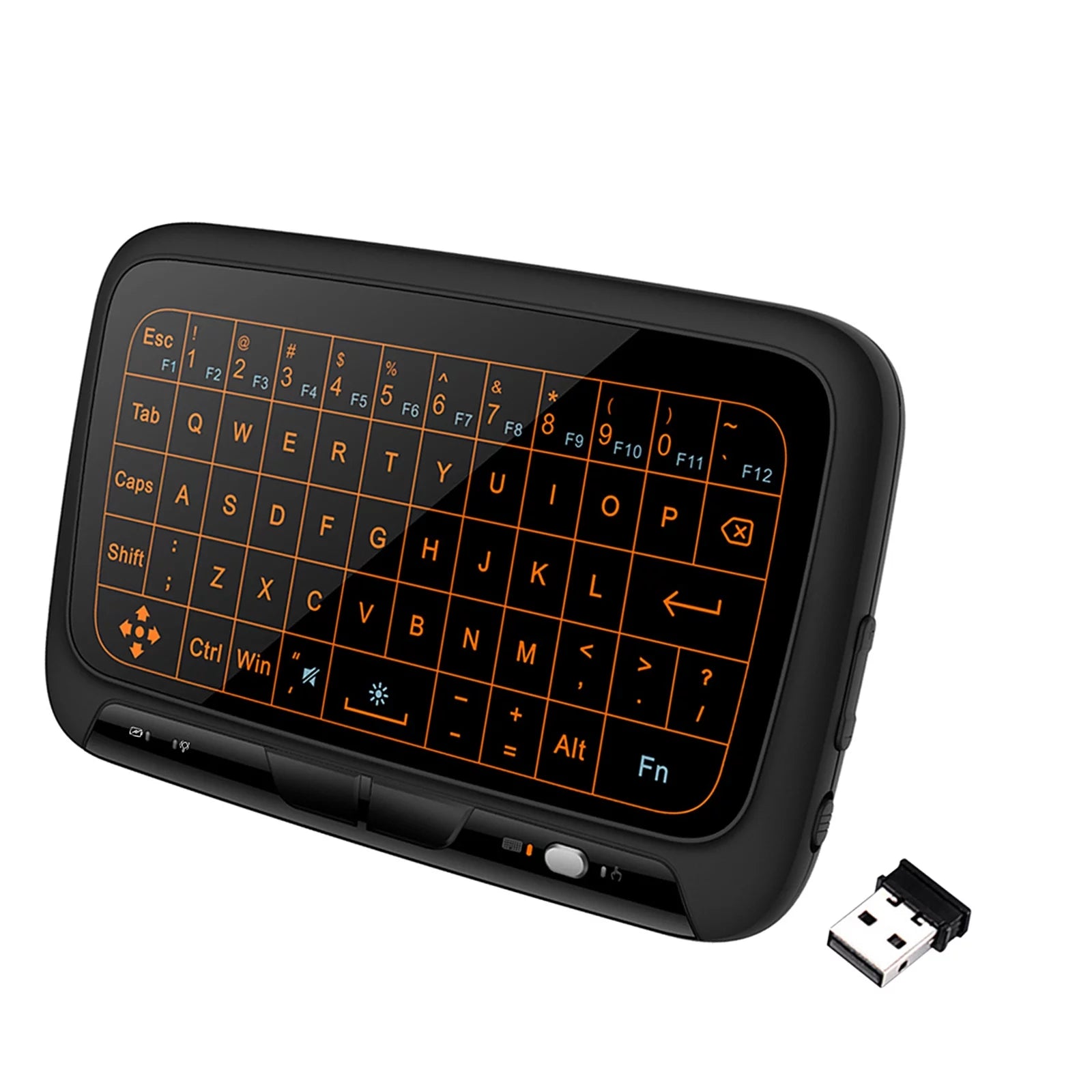 Andoer H18+ 2.4GHz Wireless Keyboard Full Touchpad Backlight Keyboard with Large Touch Pad Remote Control for Smart TV Android PC Laptop