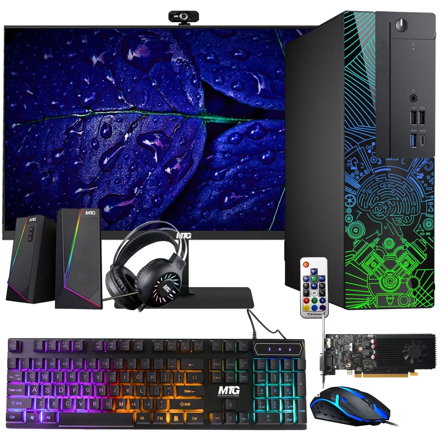 Restored Lumos 8 Gaming Desktop PC, Intel Core i5, 16GB RAM, 512GB SSD, GT 1030 2GB DDR5 Graphics Card, 22 inch 75hz Monitor, RGB Front Panel 385 Patterns, RGB Kit, Win 11 Home (Refurbished)