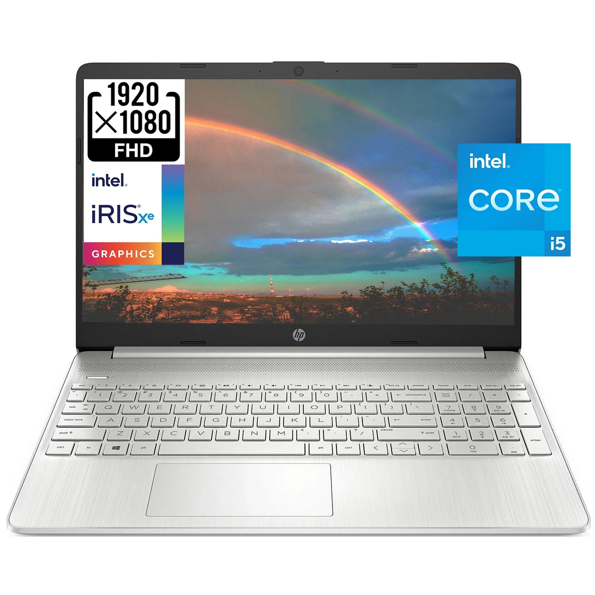 HP 15 15.6 FHD [Windows 11 Pro] Business Laptop, Intel core i5-1135G7 Processor, 8GB RAM, 512GB SSD, Intel Iris Xe Graphics, Bluetooth, WiFi, HDMI, Natural Silver, w/batteries
