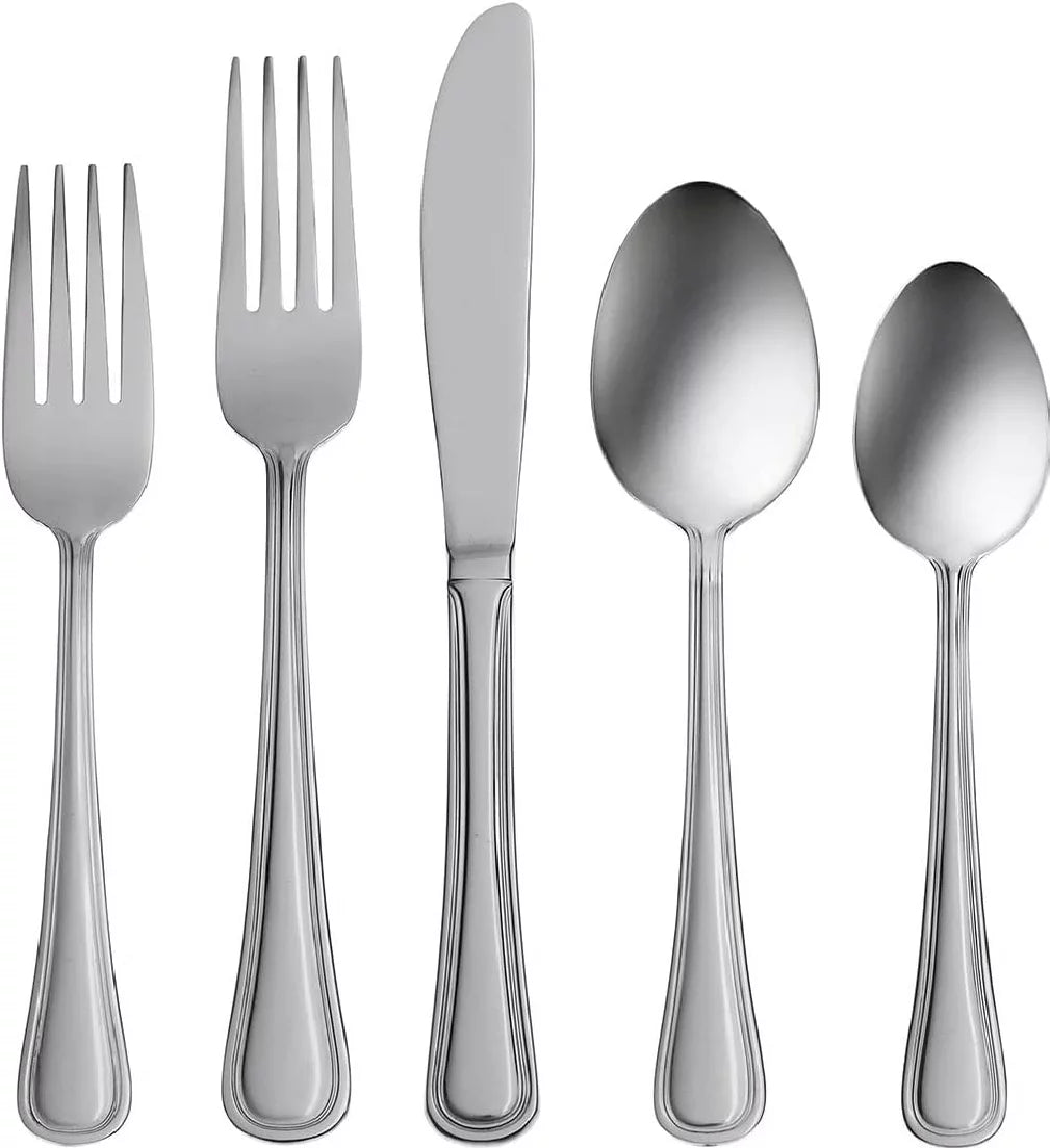 Oneida Hollis 74-Piece Flatware Set, Service for 12