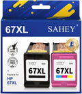 67XL Ink for HP 67 Ink Cartridge for HP Ink 67 for HP DeskJet 2700 2700e 2752 2752e 2755 2755e Envy 6000 6055 6055e Printers (Black, Tri-color)