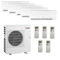 Mitsubishi 42,000 BTU 5 Zone Wall Mounted Ductless Mini-Split Heat Pump System - 19 SEER (6K+6K+6K+12K+15K)