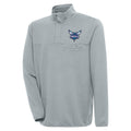Men's Antigua  Gray Charlotte Hornets Steamer Quarter-Snap Pullover Top