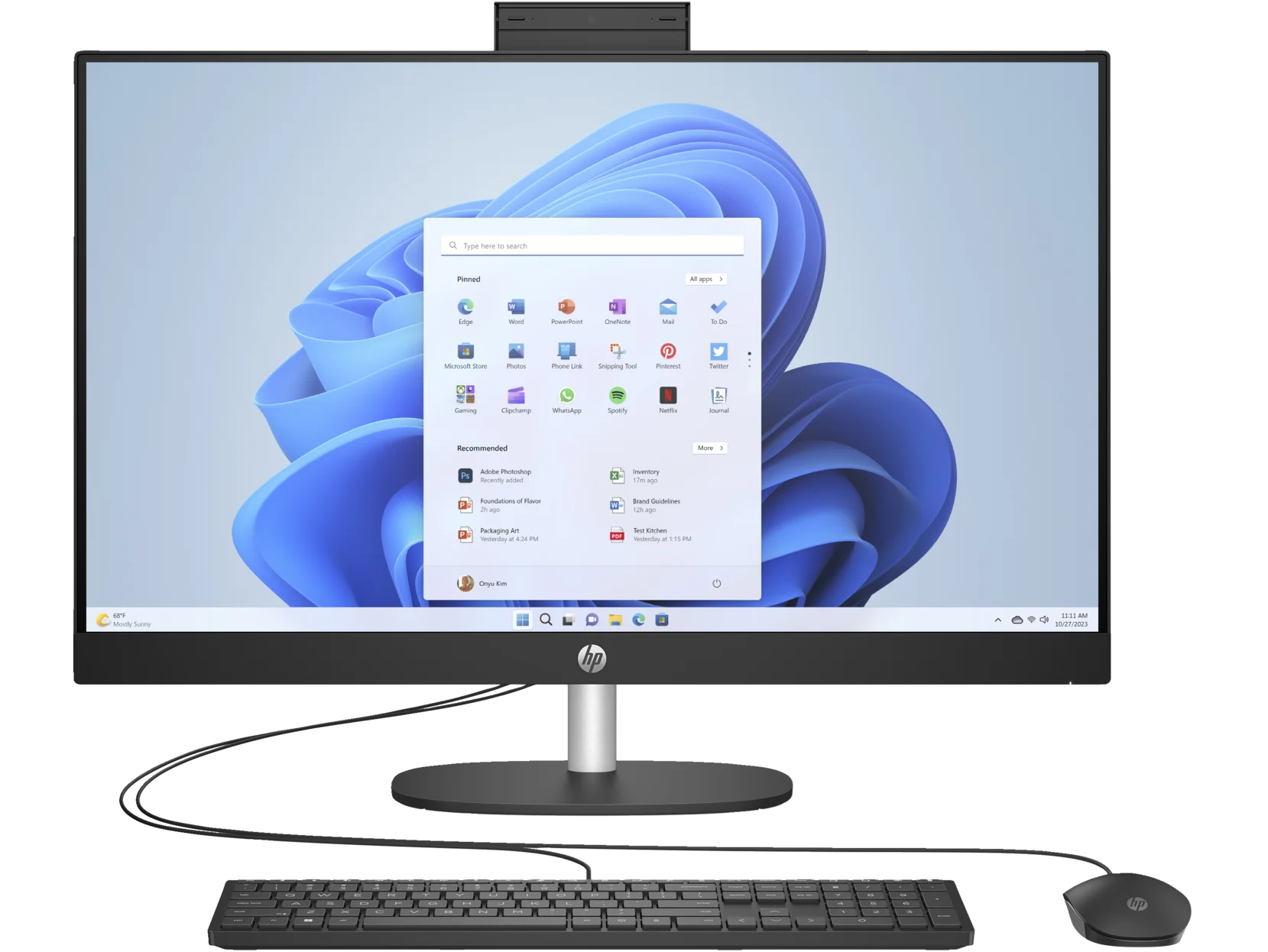 HP Essential All-in-One Computer 27 FHD AMD Ryzen 5, 8 GB; 512 GB SSD  Windows