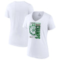 Women's Fanatics Branded White Boston Celtics 2022 Eastern Conference Champions Plus Size Locker Room V-Neck T-Shirt