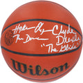 Hakeem Olajuwon and Clyde Drexler Houston Rockets Autographed Wilson Heritage Authentic Series Basketball with The Dream and The Glide Inscriptions - Fanatics Authentic Certified