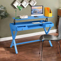 Flexi Computer Desk with Lift Table Top - Blue