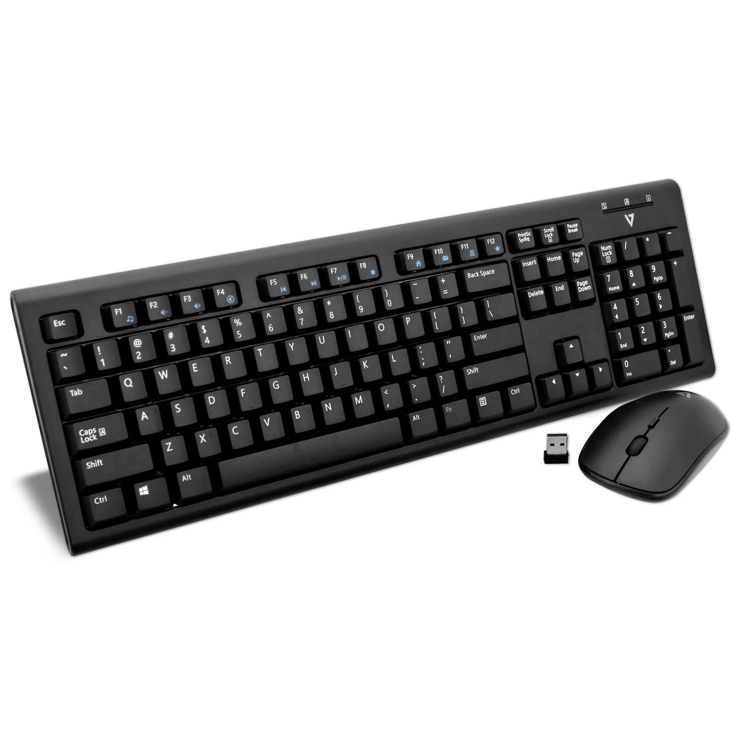 V7 Wireless Keyboard and Mouse Combo with U.S. layout, Black - CKW200US