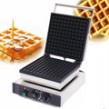 Commercial 2KW Waffle Maker Stainless Steel Non-stick Waffle Baking Machine 110V