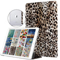 DuraSafe Cases iPad PRO 12.9 2 Gen 2017 [ iPad 12.9 Inch 2nd ] A1670 A1671 MQDC2LL/A MQDD2LL/A MQDA2LL/A MP6H2LL/A Trifold Printed Hard Smart PC Transparent Back Cover - Leopard