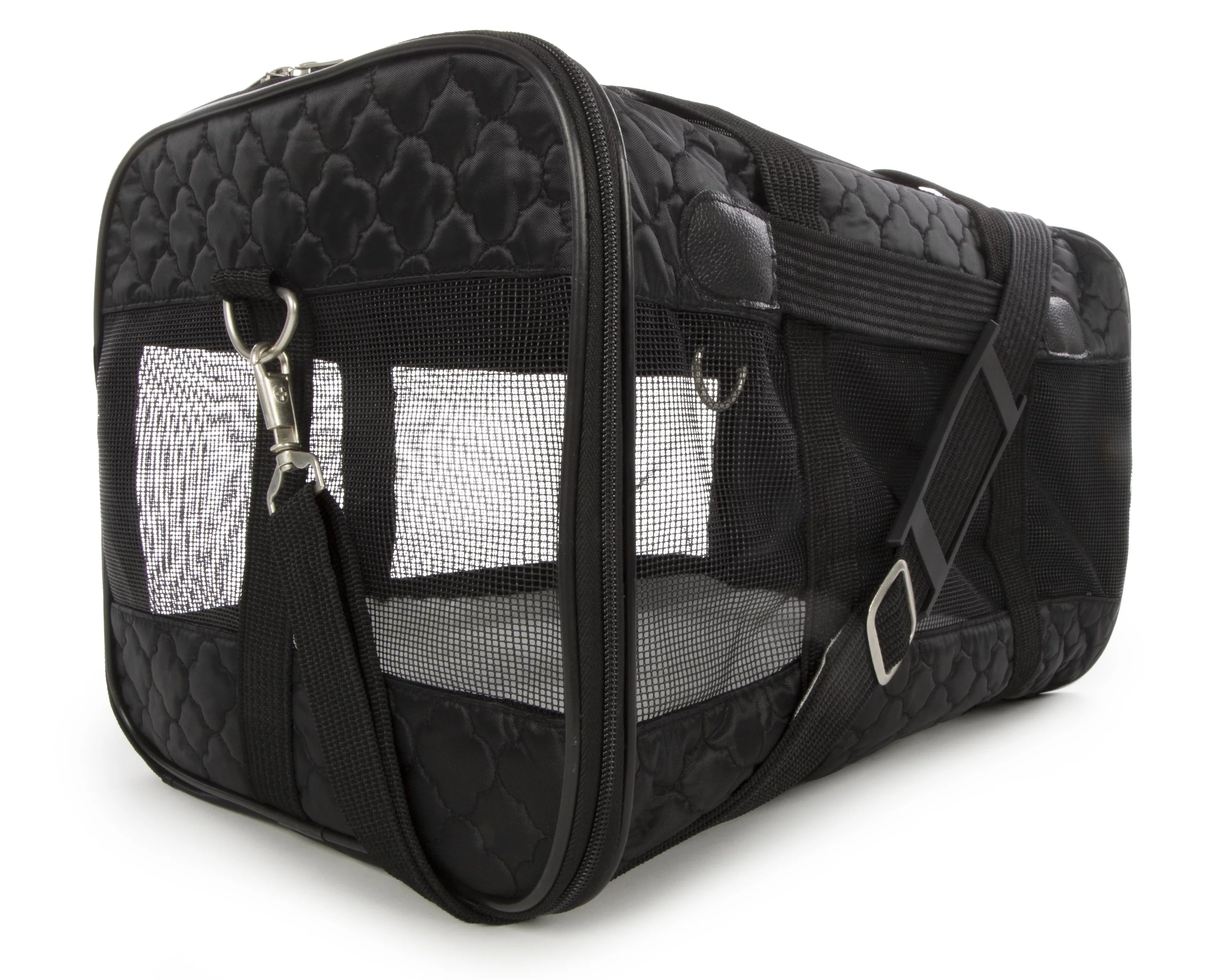 Sherpa Travel Original Deluxe Airline Approved Pet Carrier, Black Lattice Stitching, Large