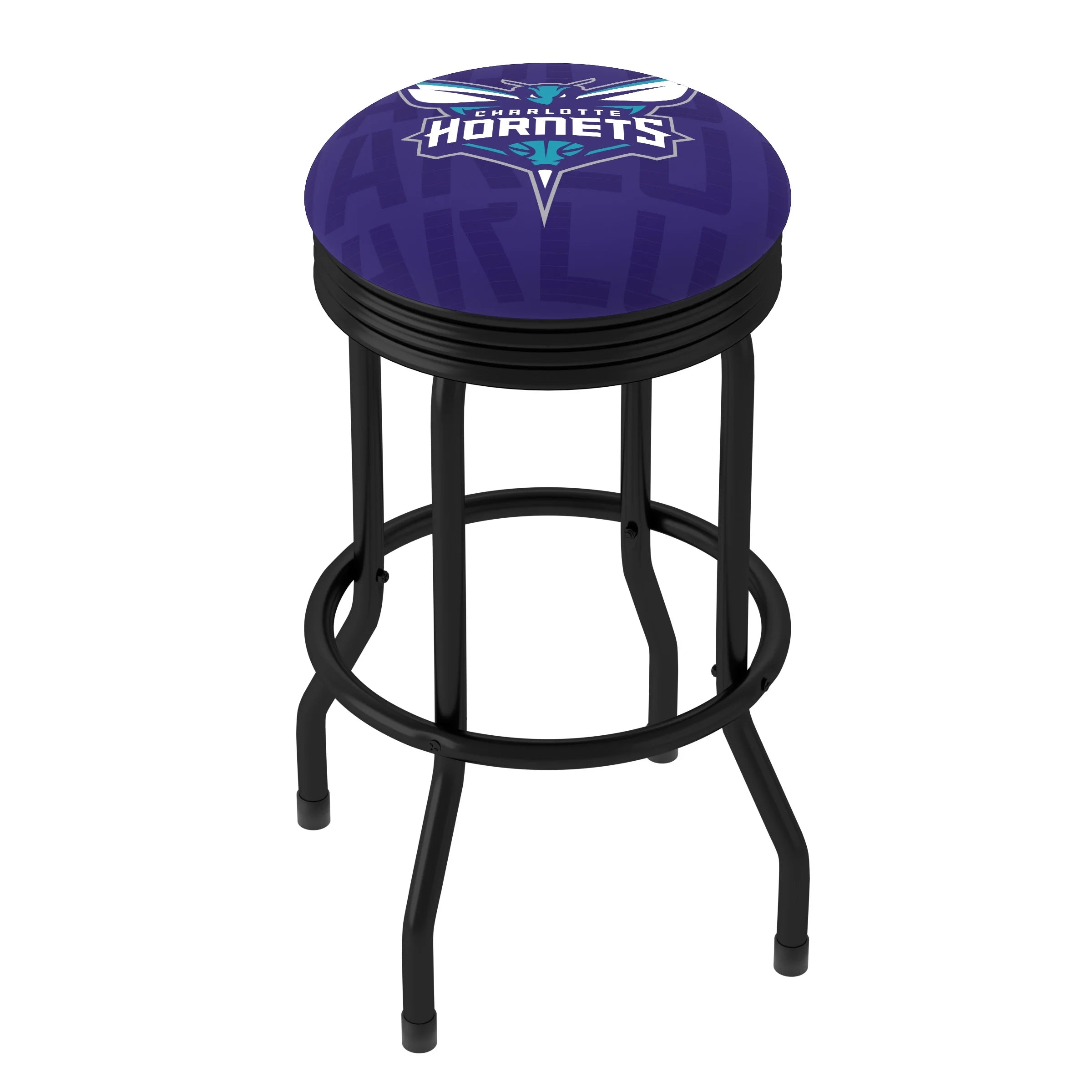 Trademark Gameroom Charlotte Hornets City Black Ribbed Barstool