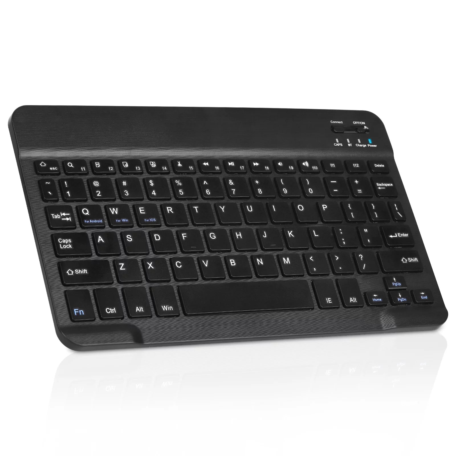Ultra-Slim Bluetooth rechargeable Keyboard for Infinix Smart 4c and all Bluetooth Enabled iPads, iPhones, Android Tablets, Smartphones, Windows pc - Onyx Black