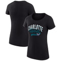 Women's G-III 4Her by Carl Banks  Black Charlotte Hornets Filigree Logo Fitted T-Shirt