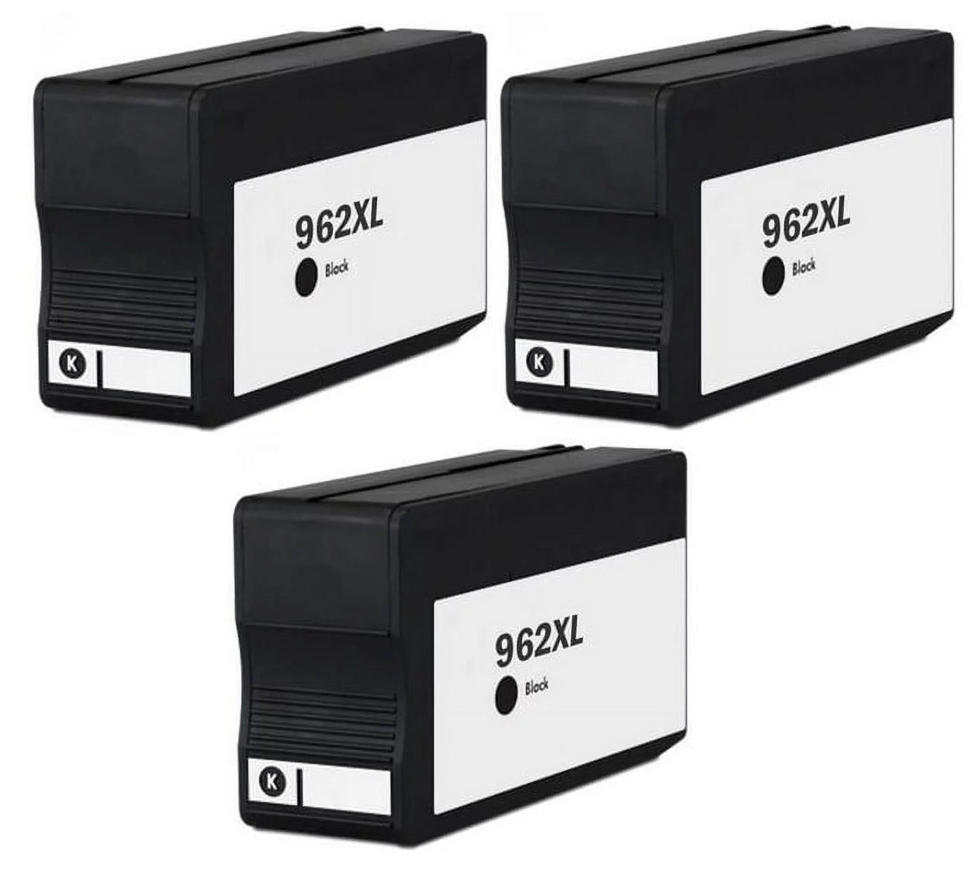 Remanufactured PrinterDash Replacement for HP OfficeJet Pro 9010/9014e/9015e/9019/9020e/9022e/9023/9025e/9026/9028e Black High Yield Inkjet (3/PK-2000 Page Yield) (NO. 962XL) (3JA26AE_3PK)