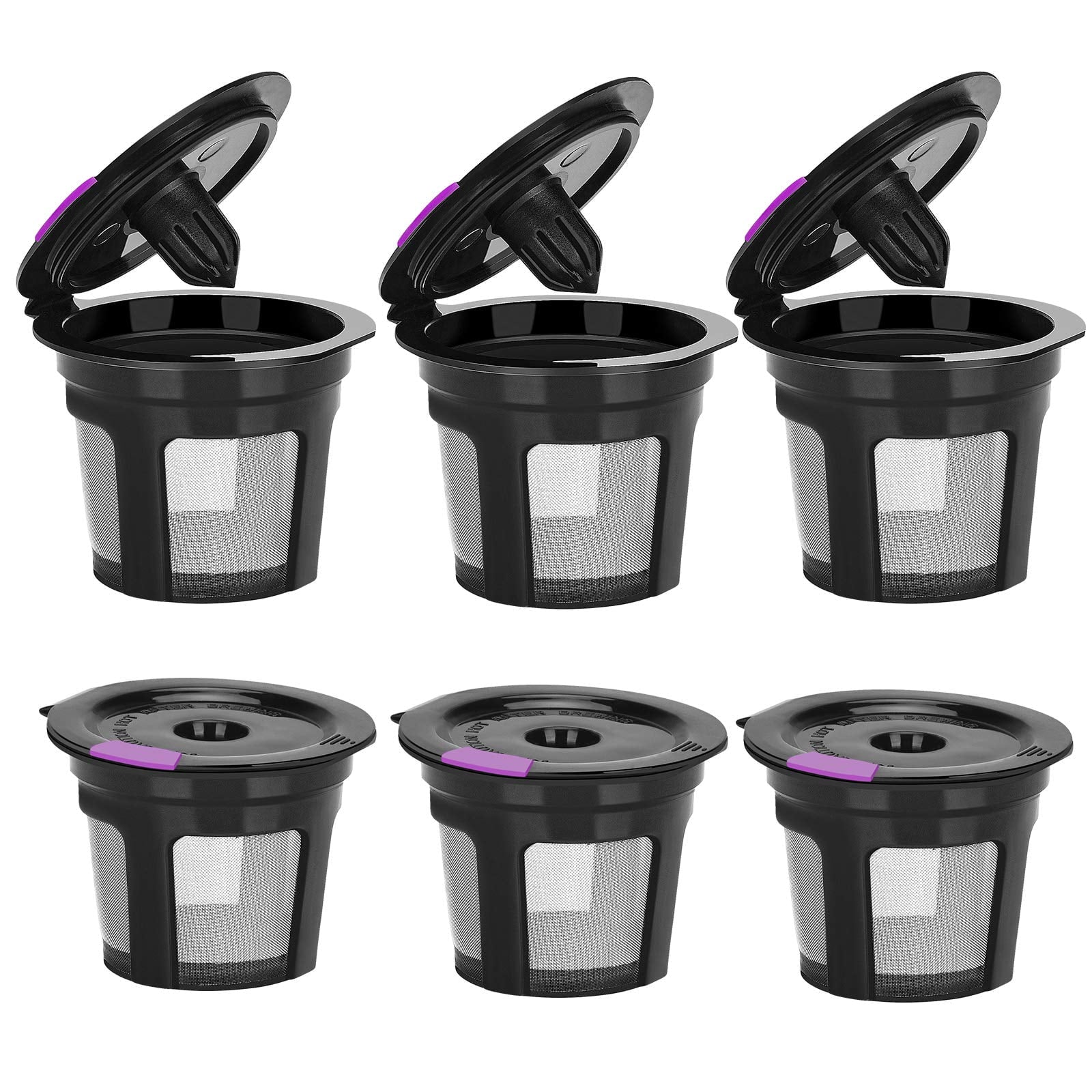 FOAUUH Reusable K Cups For Keurig, Reusable K CUP Coffee Filter Refillable Single K CUP for Keurig 2.0 1.0 BPA Free-6 Packs