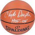 Clyde Drexler Houston Rockets Autographed Spalding Indoor Outdoor Basketball with HOF 04 Inscription - Fanatics Authentic Certified