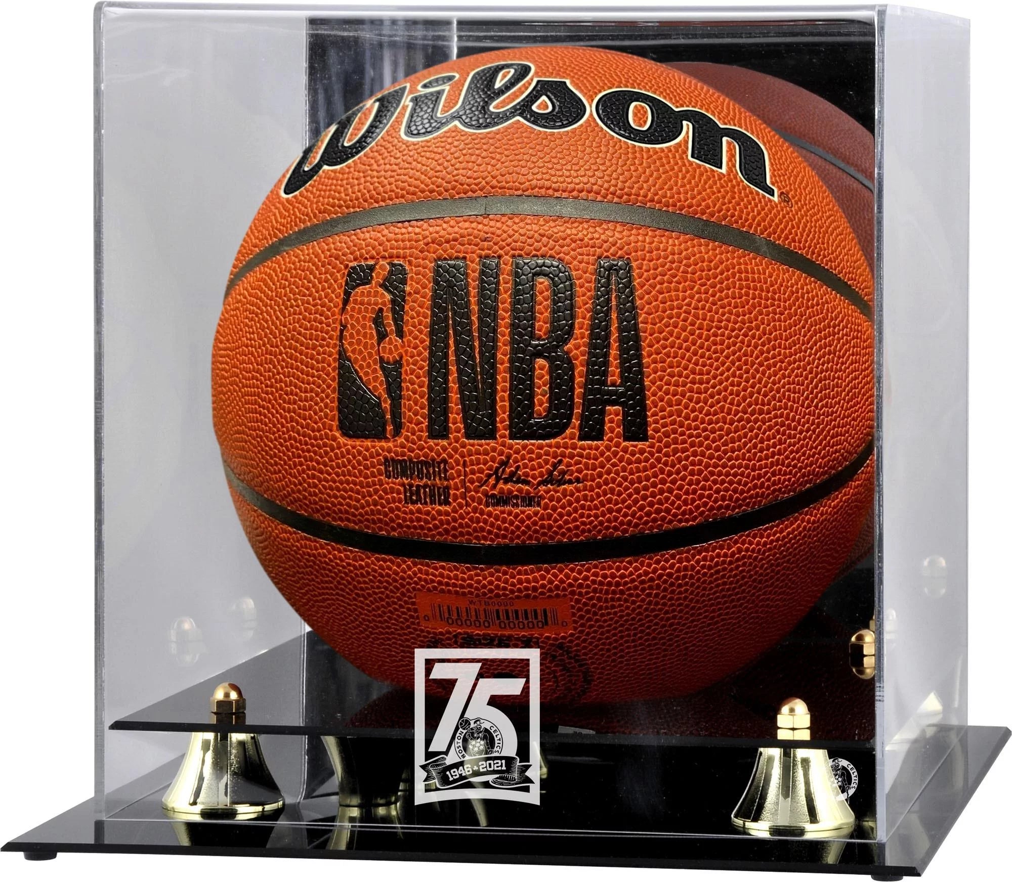 Boston Celtics NBA 75th Anniversary Logo Golden Classic Sublimated Basketball Display Case