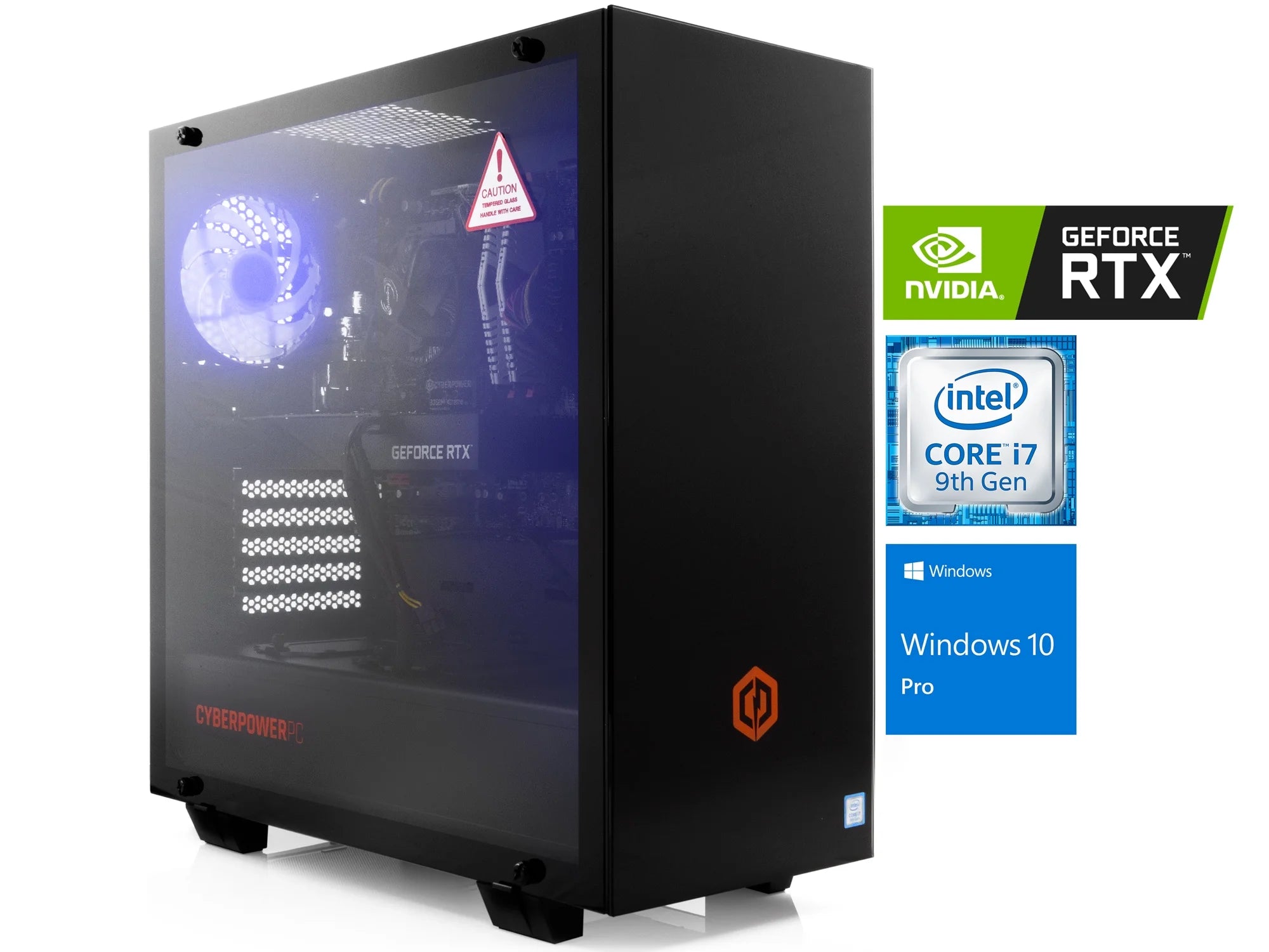 CyberpowerPC Gaming Xtreme Desktop, Intel 8-Core i7-9700K Upto 4.9GHz, 64GB RAM, 512GB NVMe SSD + 2TB HDD, NVIDIA RTX 2070 8GB, 3x DisplayPort, HDMI, DVI, Wi-Fi, Bluetooth, Windows 10 Pro